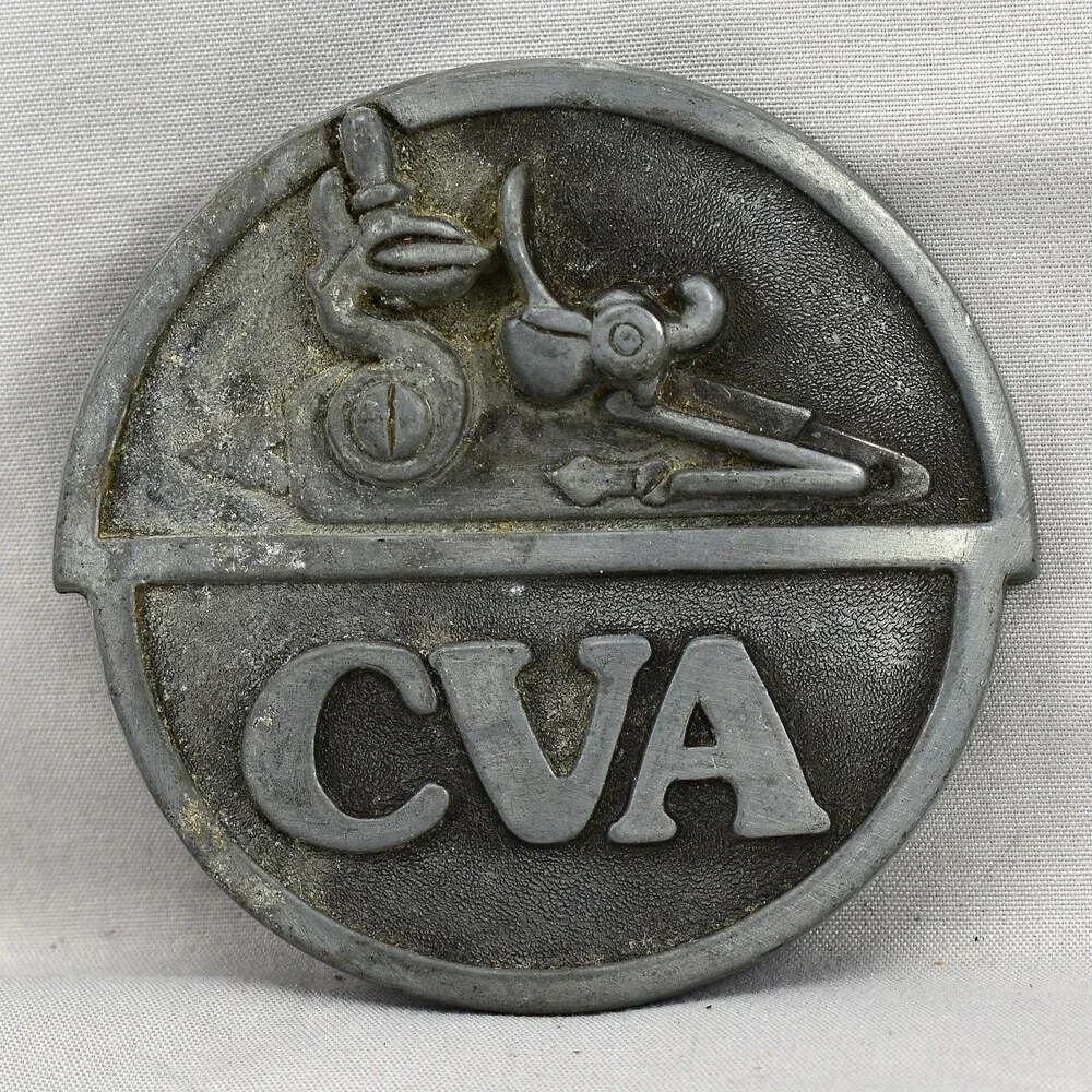 Belt Buckle 1978 CVA Connecticut Valley Arms Black‎ Powder Muzzleloader Mountain